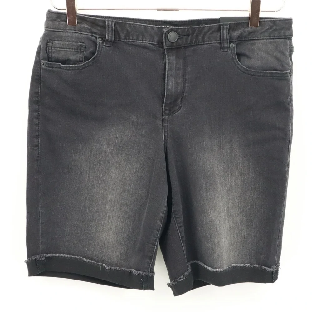 Lane Bryant Bermuda Denim Shorts Women 16 Black Streetwear Edgy Rugged Urban NWT